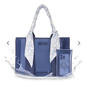 Case-Mate Something Navy Jelly Tote with Floral Scarf Accents